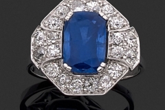 Bague Platine Diamants Saphir Cachemire - Adjugé : 14.500€