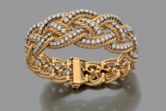 Boucheron - Bracelet or jaune diamants - Adjugé : 15.500€