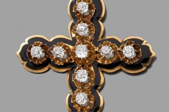 Croix Pendentif Or Diamants - XIXème siècle - Adjugé : 1.500€